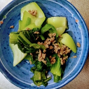 簡単☆チンゲン菜と挽き肉の炒め物